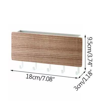 Wall-Mounted Wooden Storage Rack Key Hanger